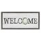 Stupell Industries Welcome with Floral Wreath Framed Floater Canvas Wall Art Design by Kristen Brockmon